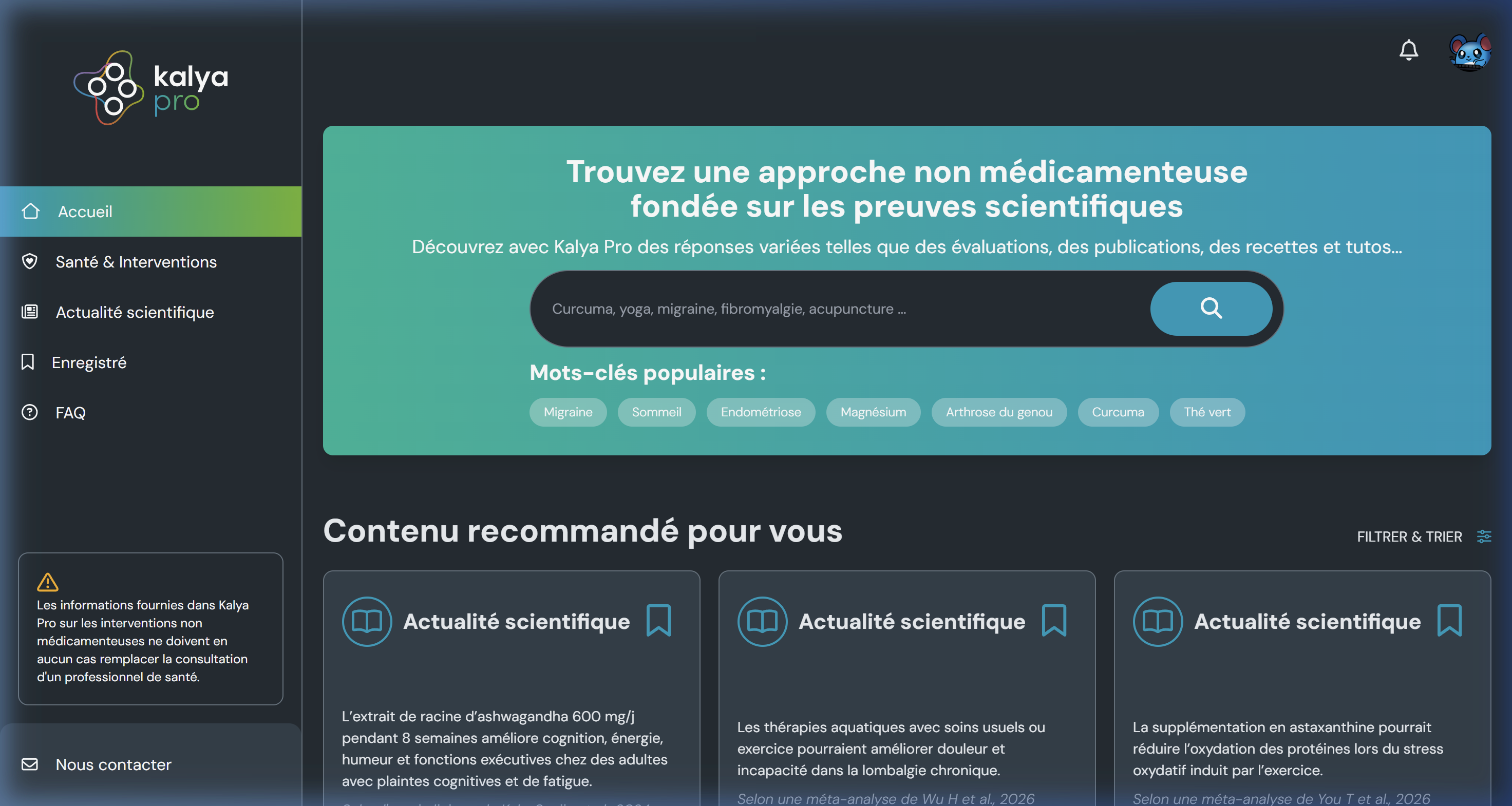 Application Kalya Pro